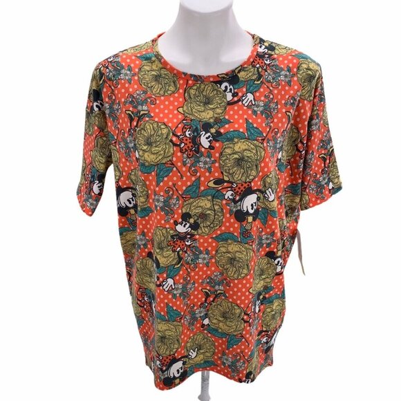 LuLaRoe IRMA Disney Size XXS Minnie Mouse Orange Oversized Tunic Top NWT - Picture 1 of 4